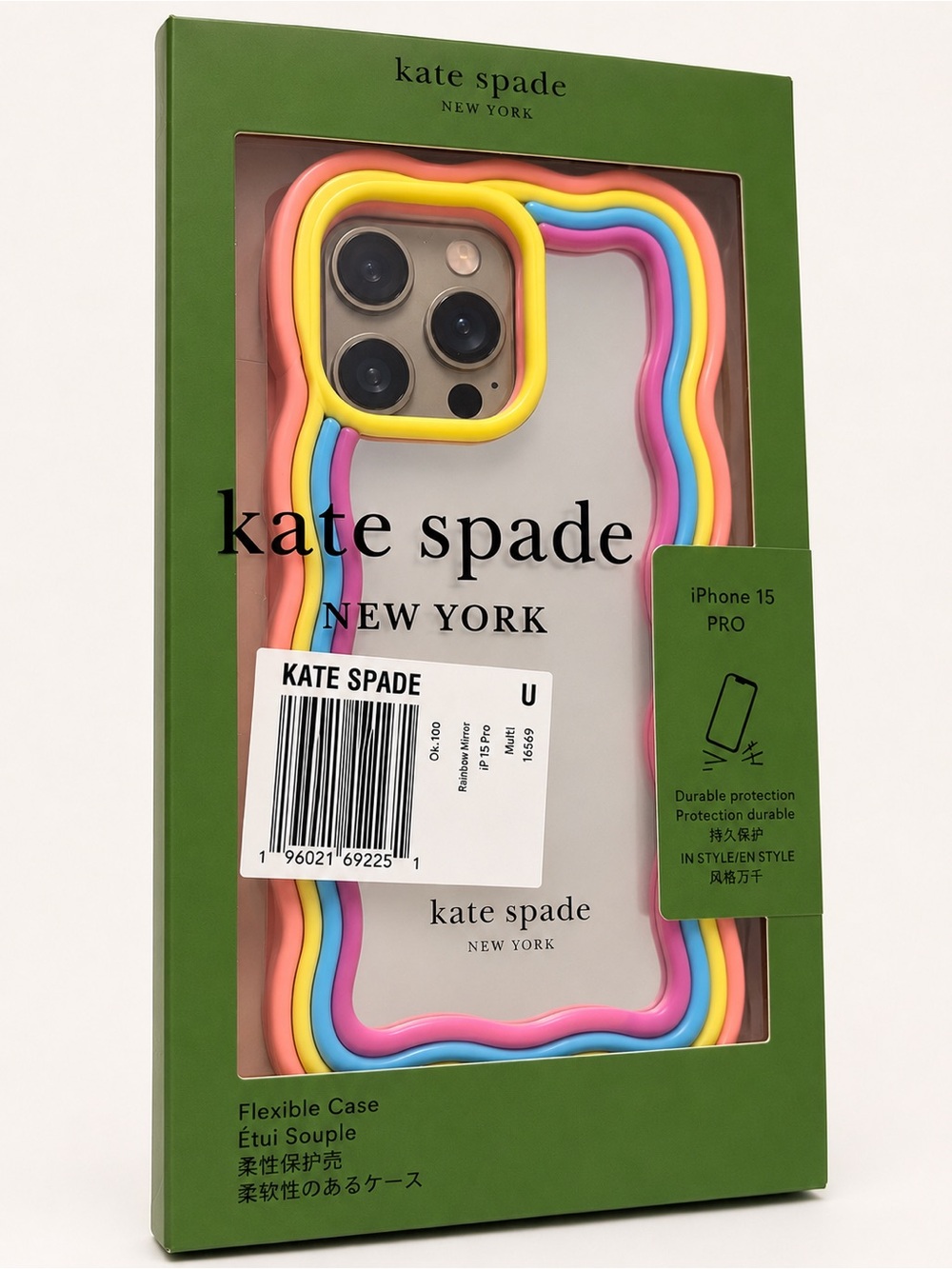 Kate Spade New York Rainbow Silicone Mirrored iPhone 15 Pro Case - Picture 6 of 7